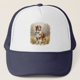 Australian Shepherd Dog Red Merle Aussie Trucker Hat