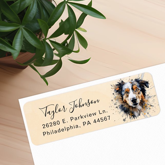 Australian Shepherd Dog Return Address Label (Creator Uploaded)