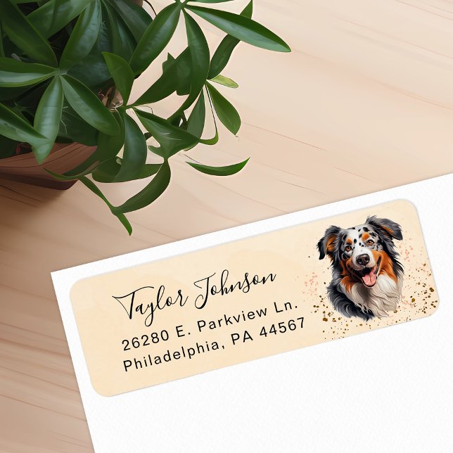 Australian Shepherd Dog Return Address Label (Creator Uploaded)