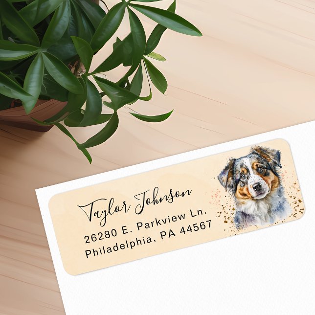 Australian Shepherd Dog Return Address Label (Creator Uploaded)