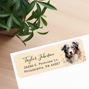 Australian Shepherd Dog Return Address Label