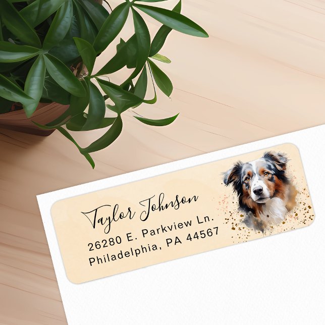 Australian Shepherd Dog Return Address Label (Creator Uploaded)