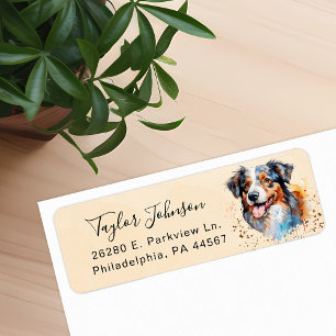 Australian Shepherd Dog Return Address Label