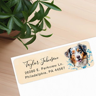 Australian Shepherd Dog Return Address Label