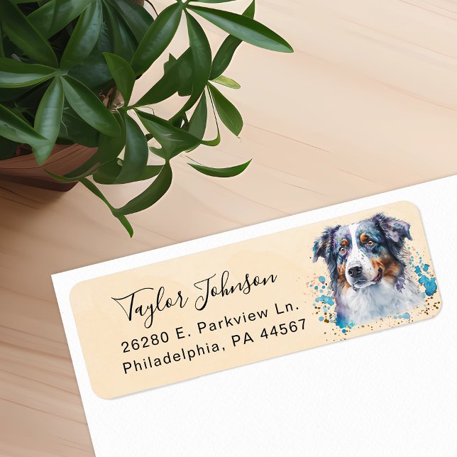 Australian Shepherd Dog Return Address Label (Creator Uploaded)