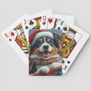 Australian Shepherd Dog Roller Coaster Christmas Playing Cards
