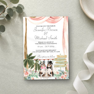 Australian Shepherd Dog Rustic Invitation