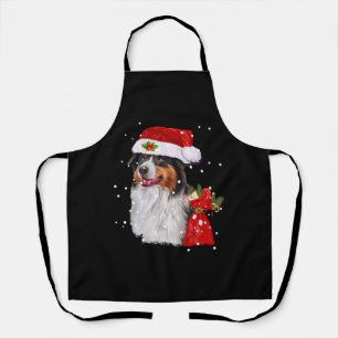 Australian Shepherd Dog Santa Hat Christmas Apron