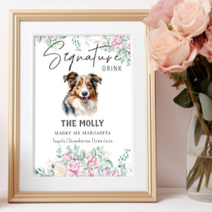 Australian Shepherd Dog Signature Drink Sign