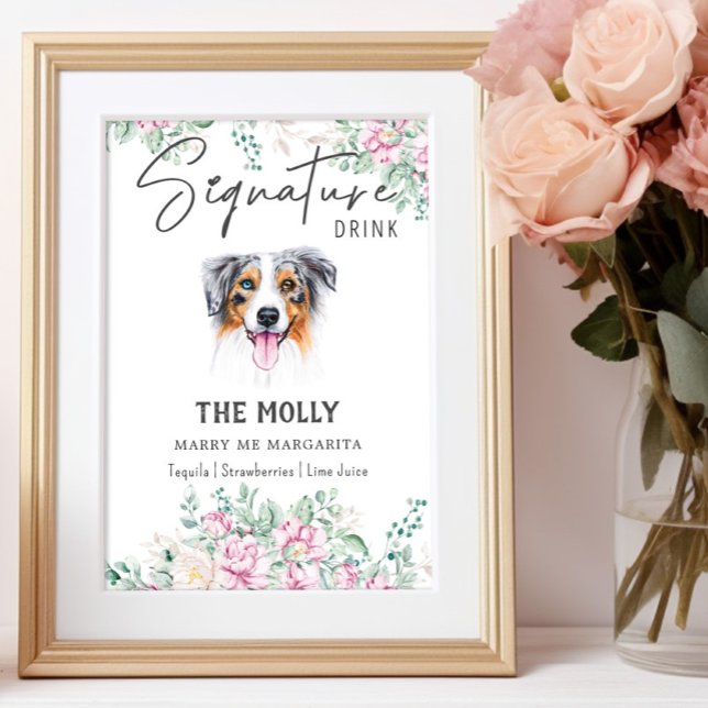 Australian Shepherd Dog Signature Drink Sign (Creator Uploaded)