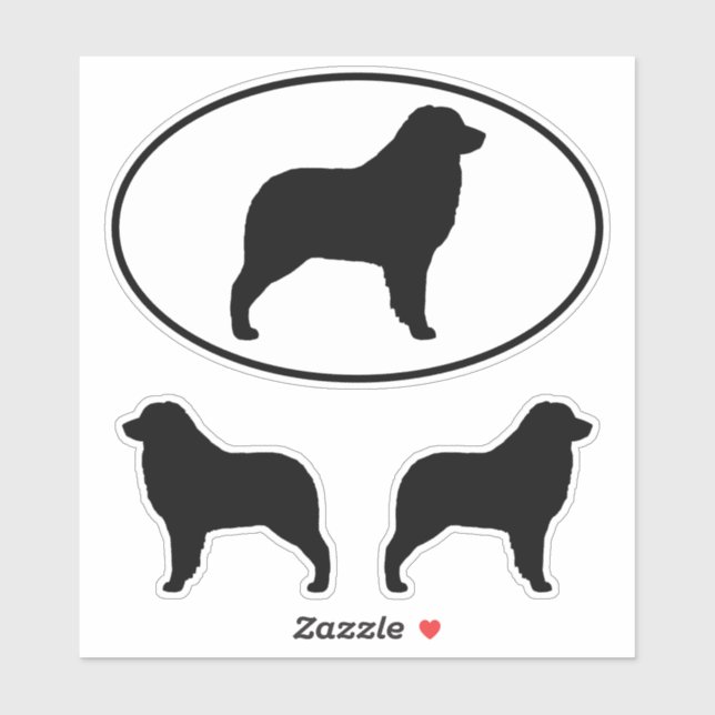 Australian Shepherd Dog Silhouettes Vinyl Stickers (Sheet)
