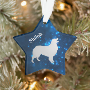 Australian Shepherd Dog Star Personalised Ornament