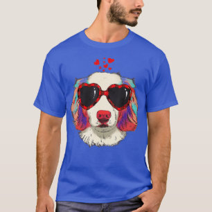 Australian Shepherd Dog Sunglasses Red Plaid Love T-Shirt