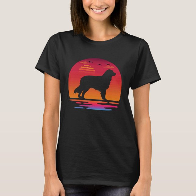 australian shepherd dog  sunset Silhouette T-Shirt (Front)