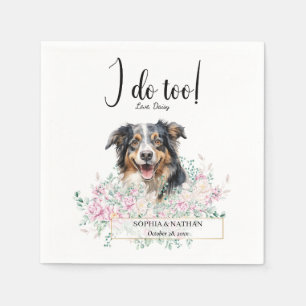 Australian Shepherd Dog Wedding Cocktail Napkins