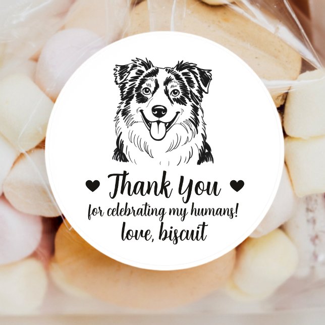 Australian Shepherd Dog Wedding Favour Stickers (Creator Uploaded)