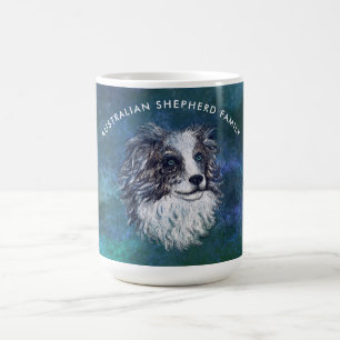 Australian shepherd drawing coffee mug