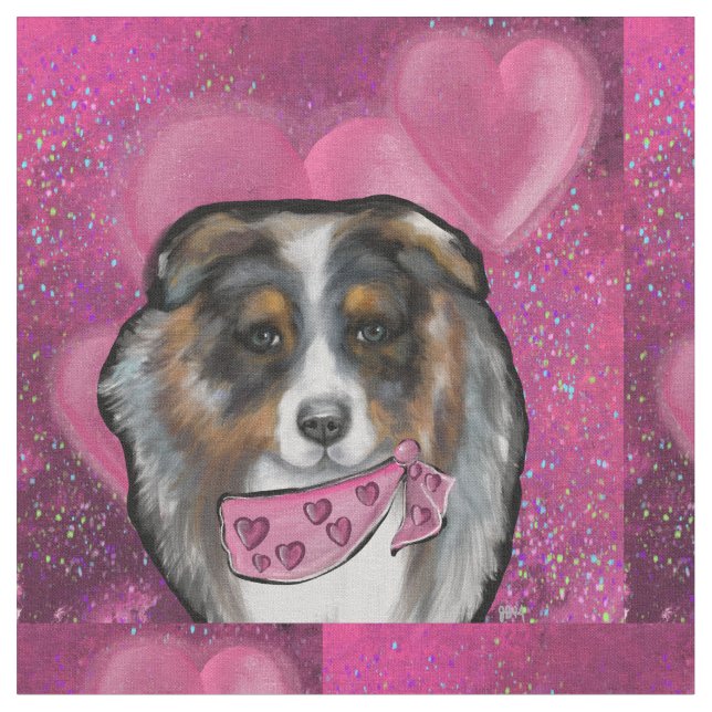 Australian Shepherd  Fabric (Close Up)