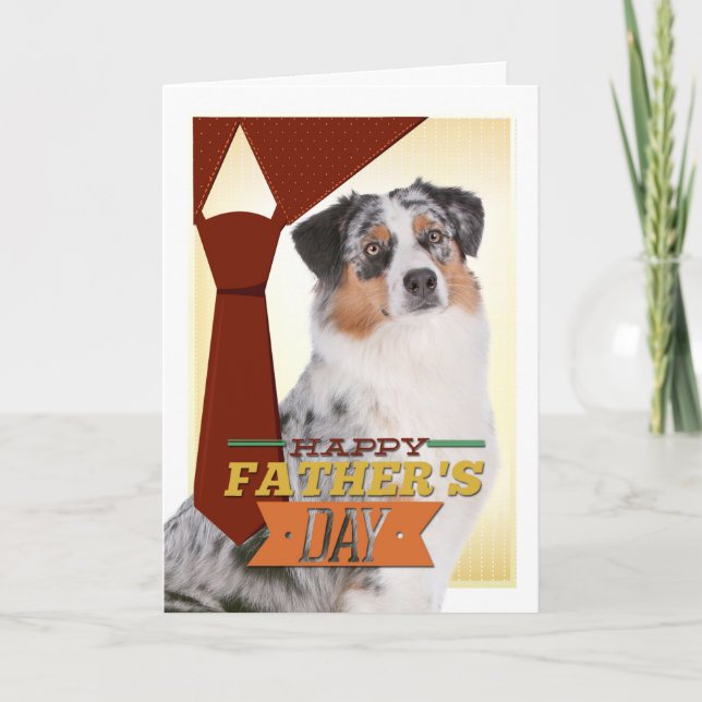 Australian Shepherd Father's Day Card (Front)