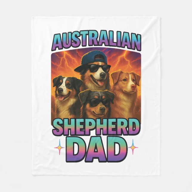 Australian Shepherd Fleece Blanket (Front)