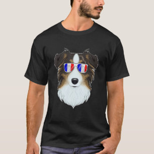 Australian Shepherd France Sunglasses I French Fla T-Shirt