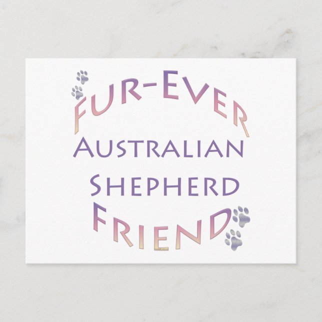 Australian Shepherd Furever Postcard (Front)