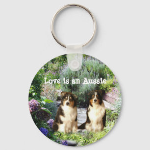 Australian Shepherd Garden Keychain