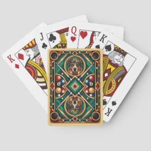 Australian Shepherd, Geometric Mosaic Playing Cards