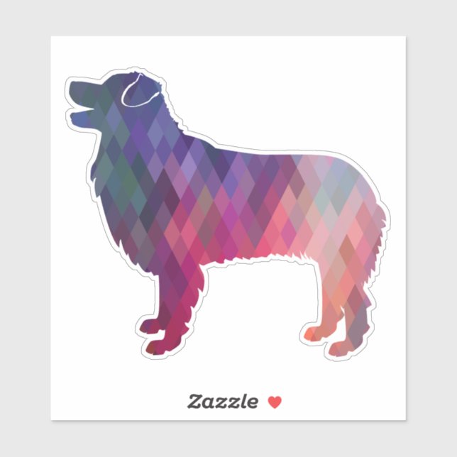 Australian Shepherd Geometric Pattern Silhouette (Sheet)