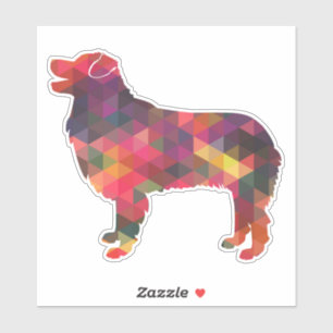 Australian Shepherd Geometric Pattern Silhouette