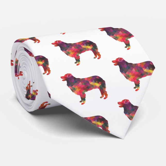 Australian Shepherd Geometric Silhouette Multi Tie (Rolled)