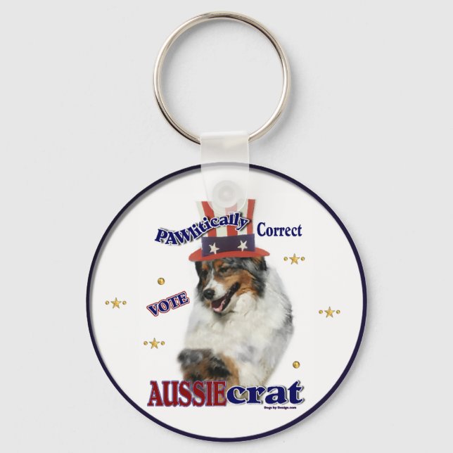 Australian Shepherd Gifts Key Ring (Front)