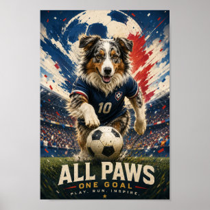 Australian Shepherd Goal Chaser Poster