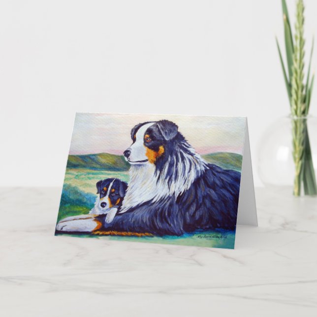 Australian Shepherd Greeting Cards (Front)