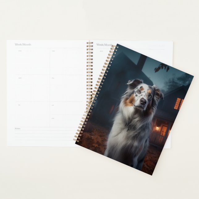Australian Shepherd Halloween Scary Planner (Display)
