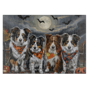 Australian Shepherd Halloween Spooky Cutting Board