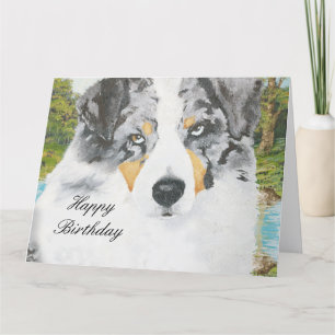 Australian Shepherd Happy Birthday Big Card