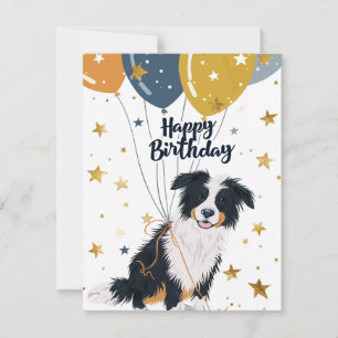 Australian shepherd Happy birthday  Holiday Card