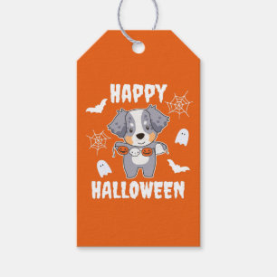 Australian Shepherd Happy Halloween Dog Costume Gift Tags