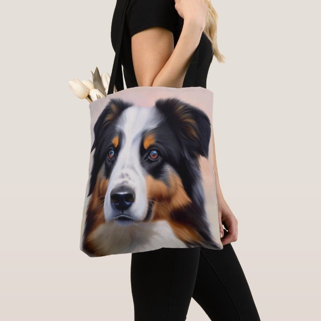 Australian Shepherd Head -  Tote Bag (Close Up)