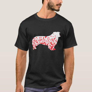 Australian Shepherd Heart Dog Valentines Day T-Shirt