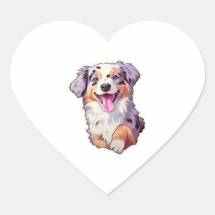 Australian Shepherd Heart Sticker