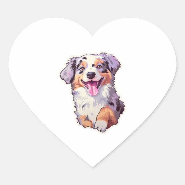 Australian Shepherd    Heart Sticker (Front)