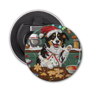 Australian Shepherd Holiday Baking Christmas Bottle Opener
