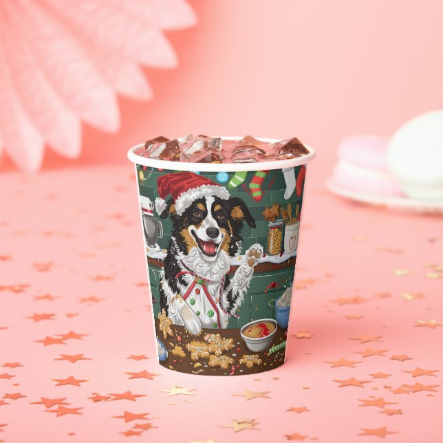 Australian Shepherd Holiday Baking Christmas Paper Cups (Insitu)