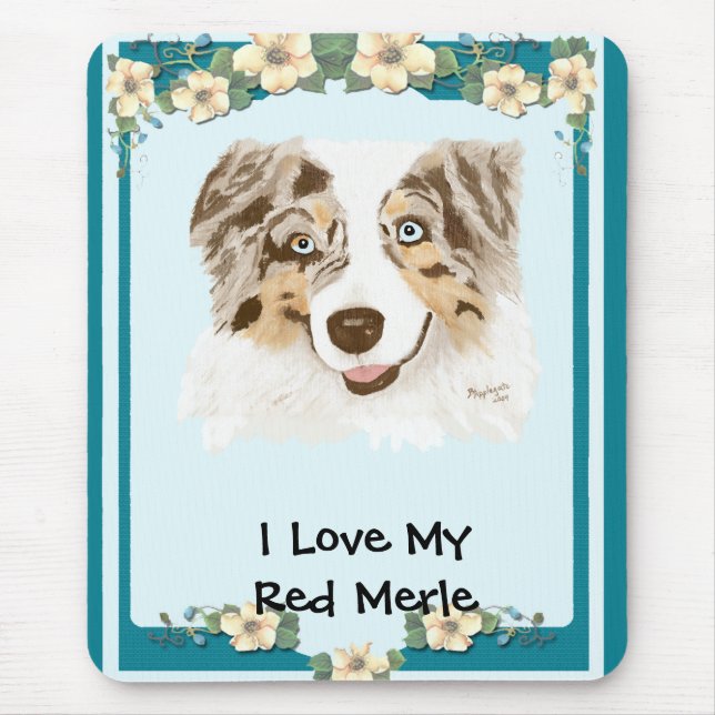 Australian Shepherd - I Love My Red Merle Mouse Pad (Front)