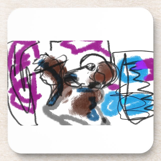 Australian Shepherd in city  Coaster (Front)