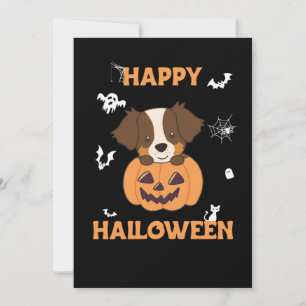 Australian Shepherd In Pumpkin Cute Happy Holiday Card