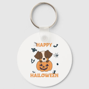 Australian Shepherd In Pumpkin Cute Happy Key Ring