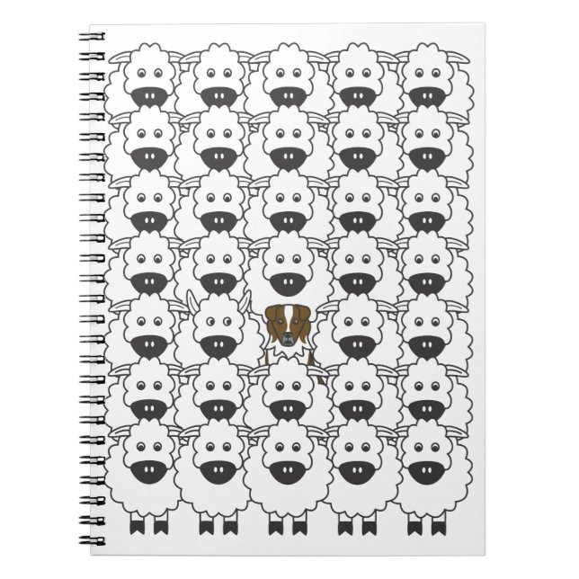 Australian Shepherd in the Sheep Notebook (Front)